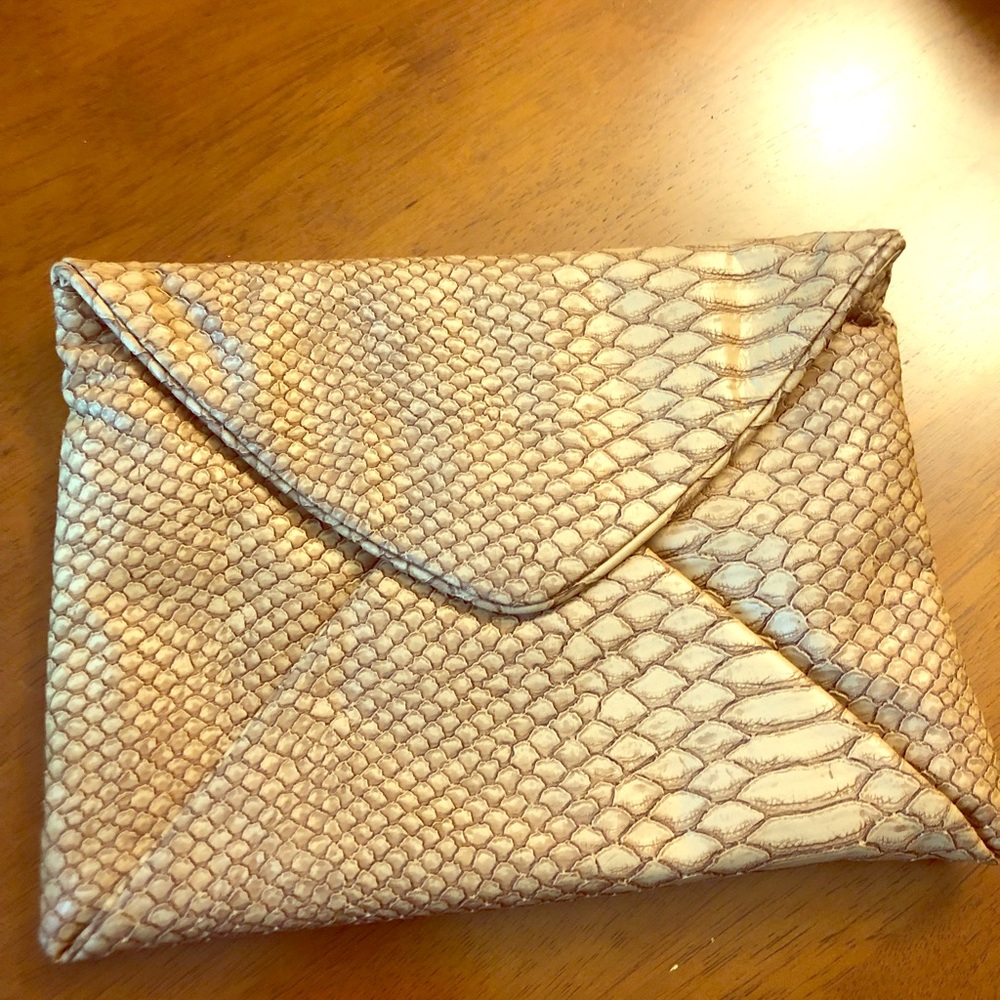 NWOT Kate Landry Snakeskin Envelope Clutch
